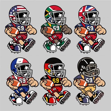 Fun and Playful Football Cartoon Characters