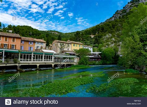 South of France, view on small touristic Provencal town of poet ...