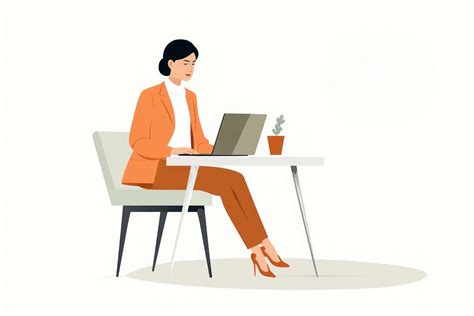 Laptop woman furniture computer. | Free Photo Illustration - rawpixel