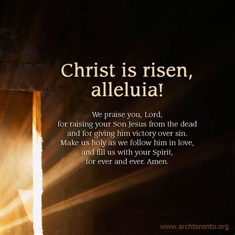 Christ is risen, alleluia! | Christ is risen, Rise quotes, Prayer quotes