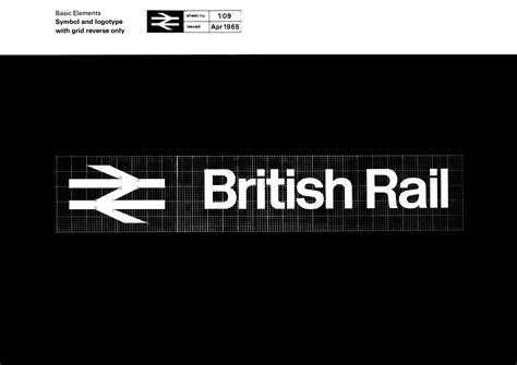 British Rail symbol and logotype with grid reverse only Graphic Design Brochure, Branding Design ...