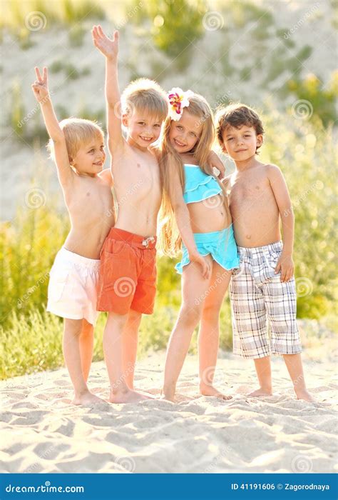 Portrait of Children on the Beach Stock Photo - Image of gladness, natural: 41191606