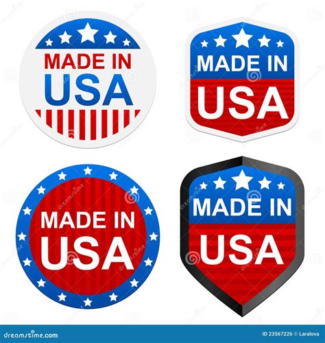 4 Stickers - Made In USA Royalty Free Stock Image - Image: 23567226