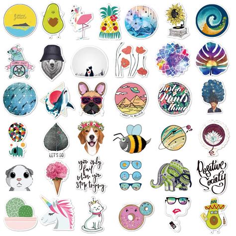 Buy Cute Stickers(105Pcs),Laptop and Water Bottle Decal Aesthetic Sticker Pack for Teens, Girls ...