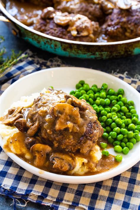 Hamburger Steaks with Mushroom Gravy - Spicy Southern Kitchen