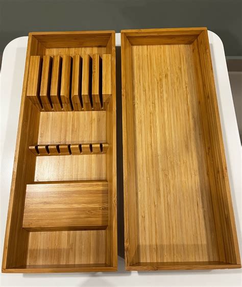 IKEA Variera Cutlery Knife Organizer Wooden Bamboo Tray Set, Furniture ...