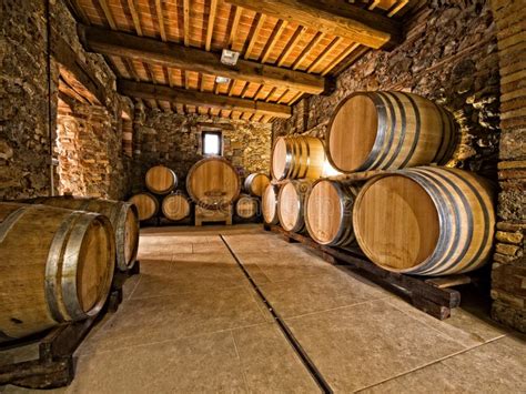 Oak wine barrels stock image. Image of alcoholic, columns - 34653581