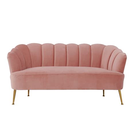 Daisy Petitie Blush Velvet Settee - TOV Furniture | Velvet settee, Pink settee, Tufted sofa