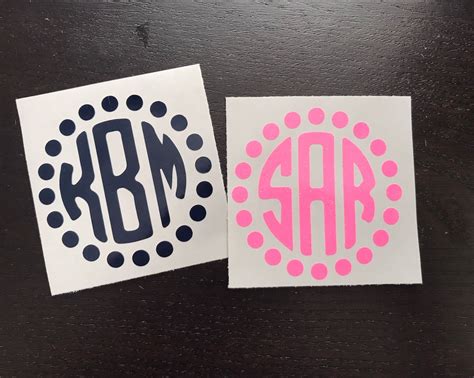 Circle Monogram Decal Circle Monogram Decal Monogram Decal - Etsy