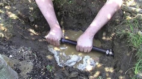 How To Repair A Broken Leaking Black Plastic (Polyethylene) Underground Sprinkler Line In Your ...