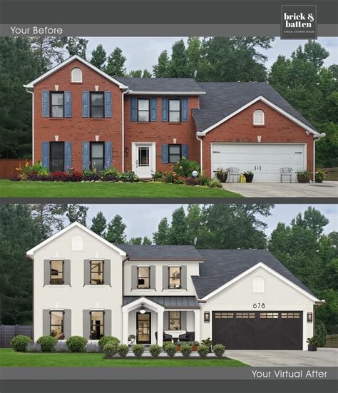 Transform Your Home: White Brick House with Grey Shutters - See the ...