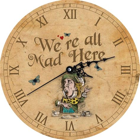 Alice in Wonderland Large Wall Clock Mad Hatters Tea Party