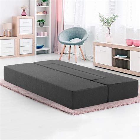 Giselle Bedding Folding Foam Mattress Portable Sofa Bed, Dark Grey ...