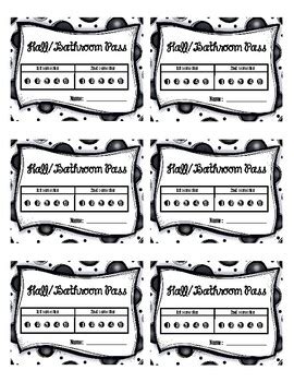 *Free* Hall / Bathroom Pass Template by Cheers for 1st Grade | TpT