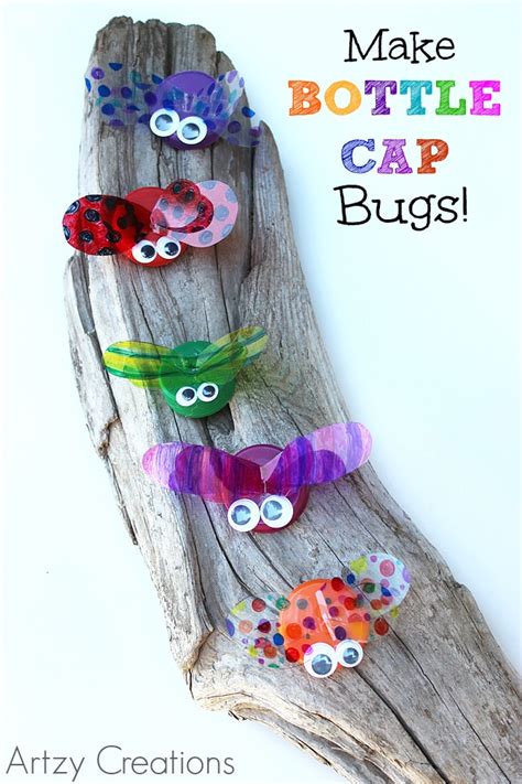 Make Bottle Cap Bugs! - TGIF - This Grandma is Fun