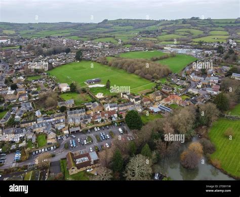 Beaminster, Dorset, UK. 15th December 2023. UK Weather. Aerial view of Beaminster in Dorset ...