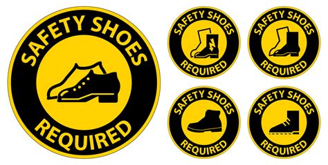 Label Floor Sign, Safety Shoes Required 18840644 Vector Art at Vecteezy