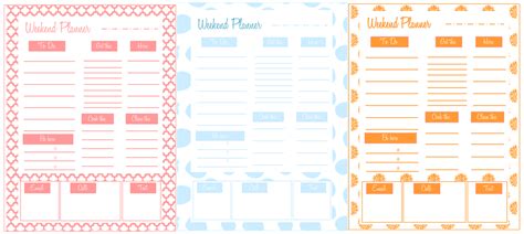 rnlMusings: Printable :: Weekend Planner