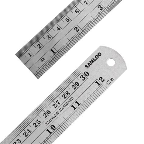 Buy 12 inch (30CM) Stainless Steel Ruler Metal Rule with Conversion Table Straight Edge Linear ...