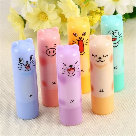 LYUMO Lip Balm, Women Men Kids Cute Animal Cartoon Moisturize Colorless Cosmetic Lipstick Lip ...