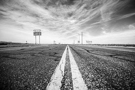 HD wallpaper: Road In Black And White, gray asphalt road, Dark, Travel, Journey | Wallpaper Flare