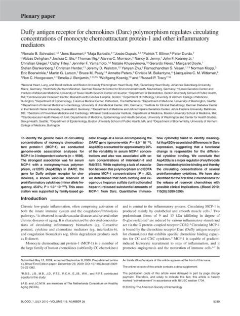 Duffy antigen receptor for chemokines (Darc) - Blood - American ...