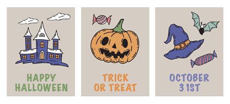 Halloween symbols hand drawn illustrations 12327155 Vector Art at Vecteezy