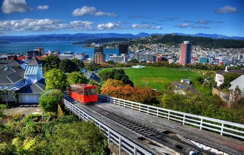 Wallpaper mountains, New Zeal, water., home, panorama, Wellington, the ...