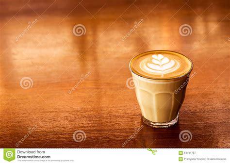 A Cup of Latte Coffee on Wooden Table Background. Stock Image - Image of fresh, beverage: 64411757