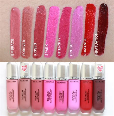 Complete lip swatches of the 8 new Revlon Ultra Matte HD Lipcolors ...