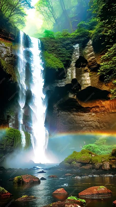 Premium AI Image | Majestic waterfall