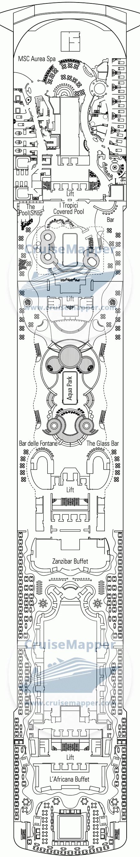 MSC Fantasia deck 14 plan | CruiseMapper