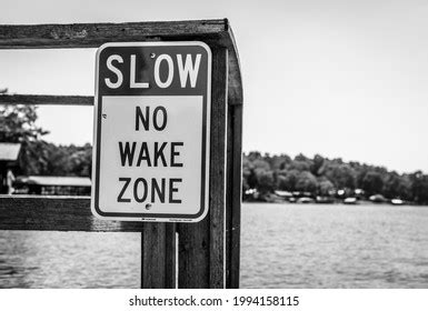 No Wake Zone Sign On Pier Stock Photo 1994158115 | Shutterstock