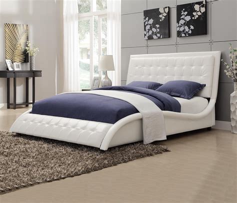 Tully White Queen Upholstered Panel Bed from Coaster (300372Q) | Coleman Furniture
