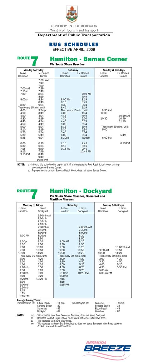 Bermuda Bus Schedule