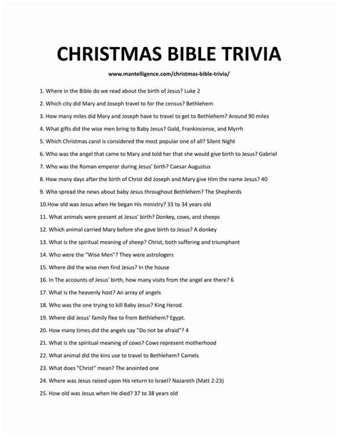 Free printable christmas bible trivia with answers