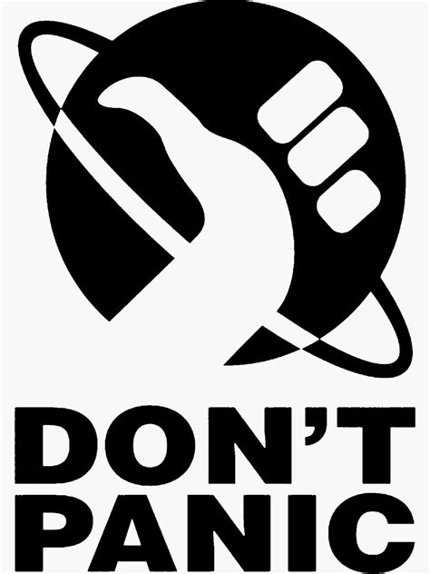 "Don't Panic - Hitchhikers Guide" Sticker by alwatkins1 | Redbubble