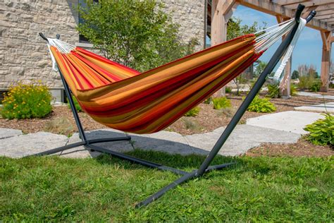 Vivere's Combos - Sunbrella Sunset Hammock with Stand (8ft) - Sleepy ...