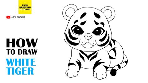 How to Draw White Tiger - YouTube