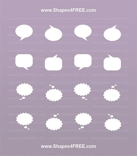 Speech Bubbles Photoshop Shapes | Photoshop Custom Shapes