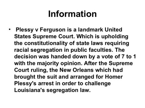 Plessy v ferguson presentation