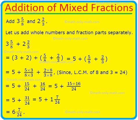 Addition of Mixed Fractions | Adding Mixed Numbers | Add Mixed Number