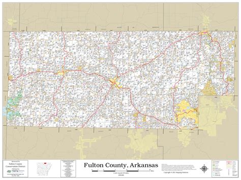 Fulton County Arkansas 2021 Wall Map | Mapping Solutions