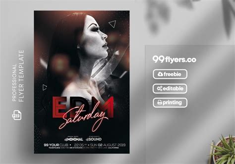 Edm Saturday Free PSD Flyer Template – 99Flyers