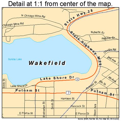 Wakefield Michigan Street Map 2682780