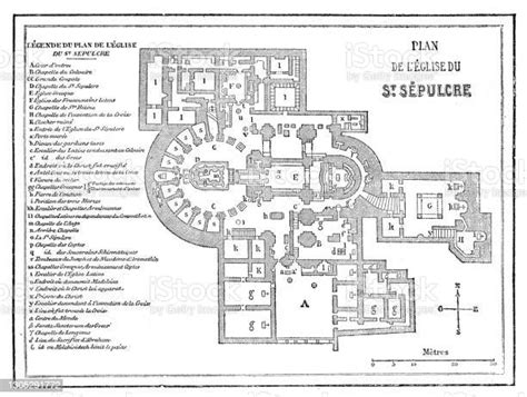 Church Of The Holy Sepulchre Floor Plan 1862 Stock Illustration - Download Image Now - Church Of ...