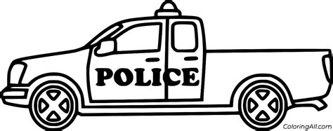 Police Pickup Truck Coloring Page - ColoringAll