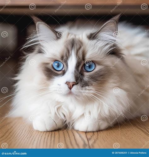 Beautiful Ragdoll with Sweet Blue Eyes Stock Illustration ...