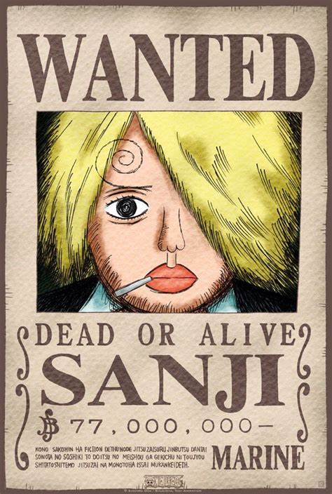 Sanji Wanted Poster | One piece bounties, One piece pictures, One piece ...