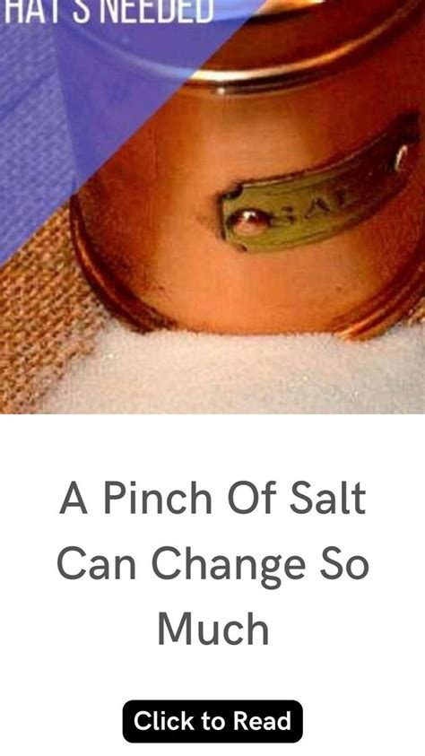 How a pinch of salt can change everything | Food hacks, How to better yourself, Improve yourself